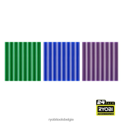 24 st. Koele kleur lijmsticks op ware grootte NBBJ6R743 RYOBI accessoires