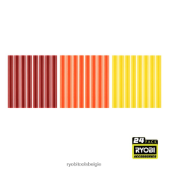 24 st. Warme kleuren lijmsticks op ware grootte NBBJ6R749 RYOBI accessoires