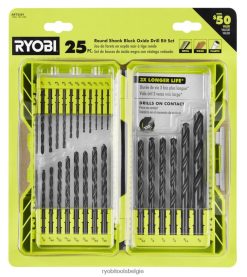 25 st. Zwartoxide borenset met ronde schacht NBBJ6R783 RYOBI accessoires