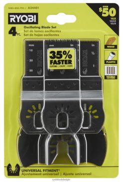 4 st. Houten oscillerende multitoolmessenset NBBJ6R729 RYOBI accessoires